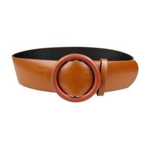 Accesory Concierge Elegant Brown Leather Belt Big Belt Camel Color